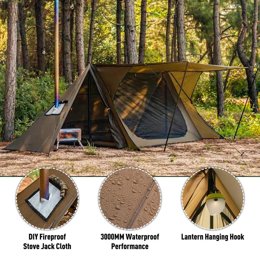 Pomoly STOVEHUT cloth-mesh doors illustrate mosquito prevention and ventilation