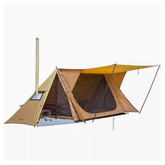 POMOLY STOVEHUT70 front view highlights durable fabric and weather-ready design for hiking.