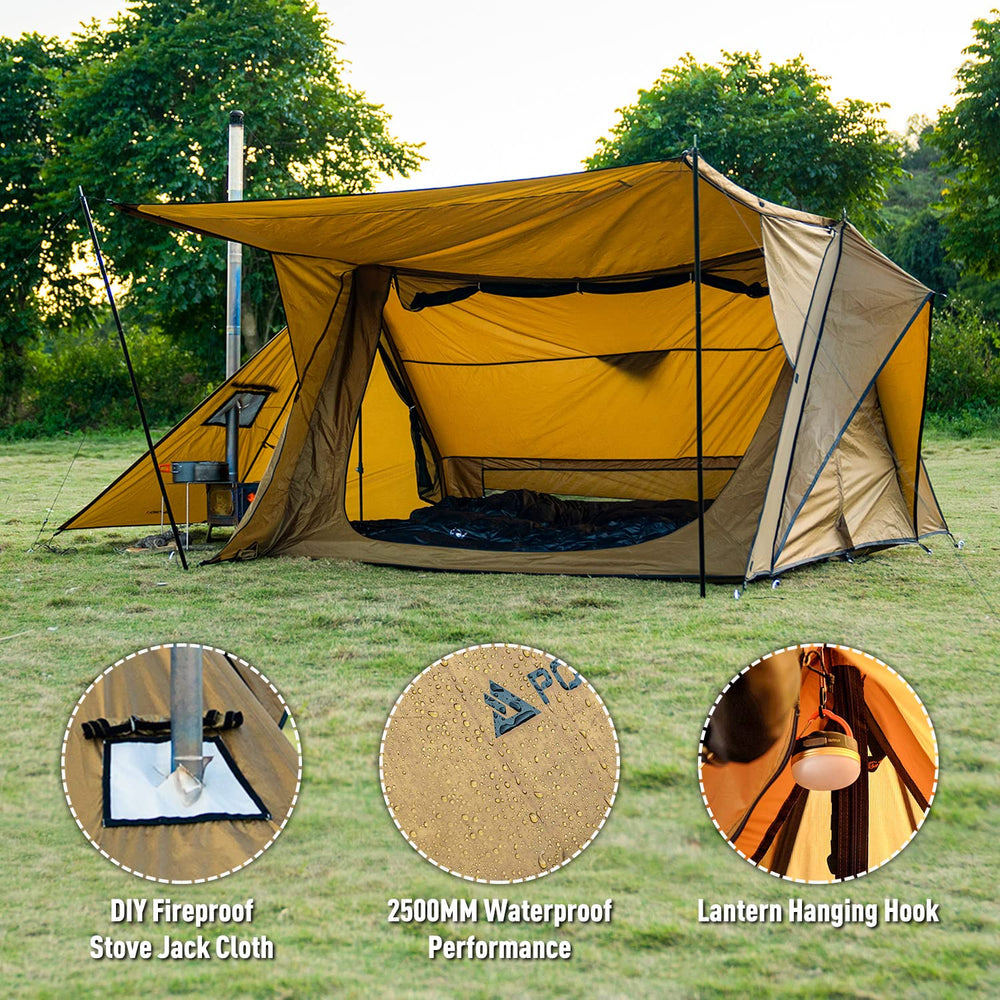 POMOLY STOVEHUT70 interior view emphasizes cozy 1-2 person space.