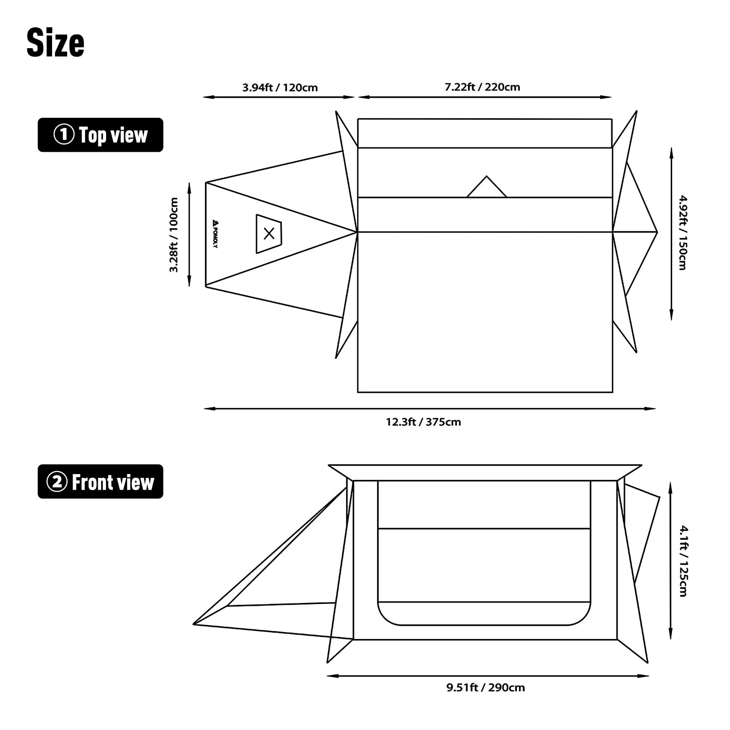 POMOLY STOVEHUT70 stove jack demonstrates stove-ready shelter with chimney compatibility.