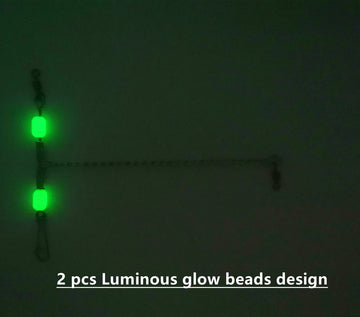 Wire leader connected to pompano bait and sea bass lure