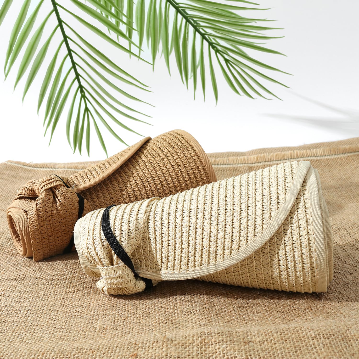 Ponytail-friendly visor hat in beige color