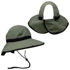 Foldable Ponyflo hat back opening for easy travel storage