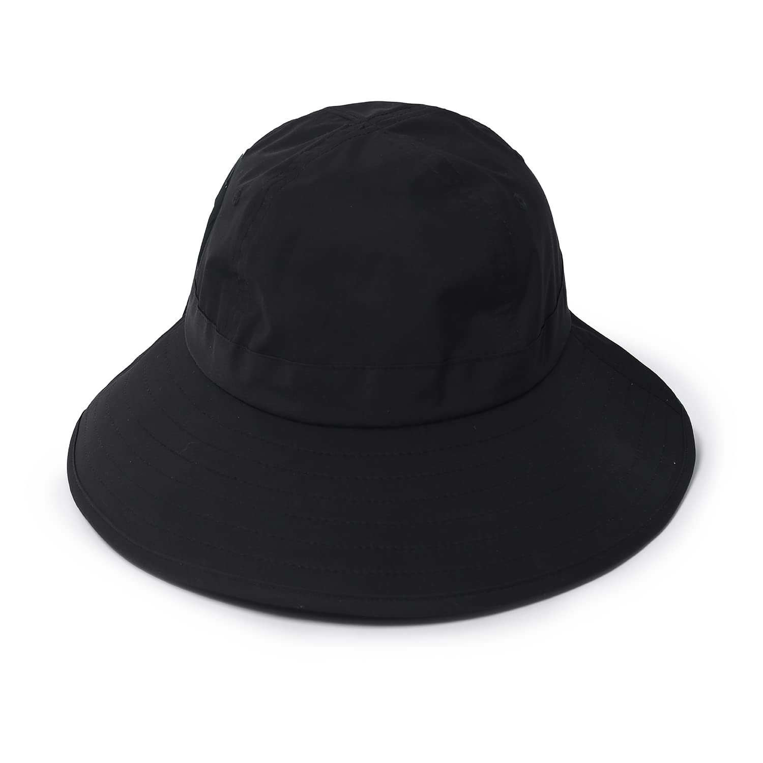 Ponyflo Sun Hat Black front view shows compact travel-friendly design for sunny days.