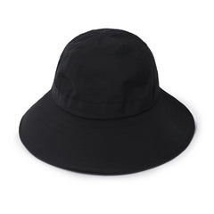 Ponyflo Sun Hat Black front view shows compact travel-friendly design for sunny days.