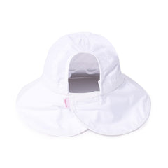 Ponyflo Sun Hat White, back view, lightweight travel companion.