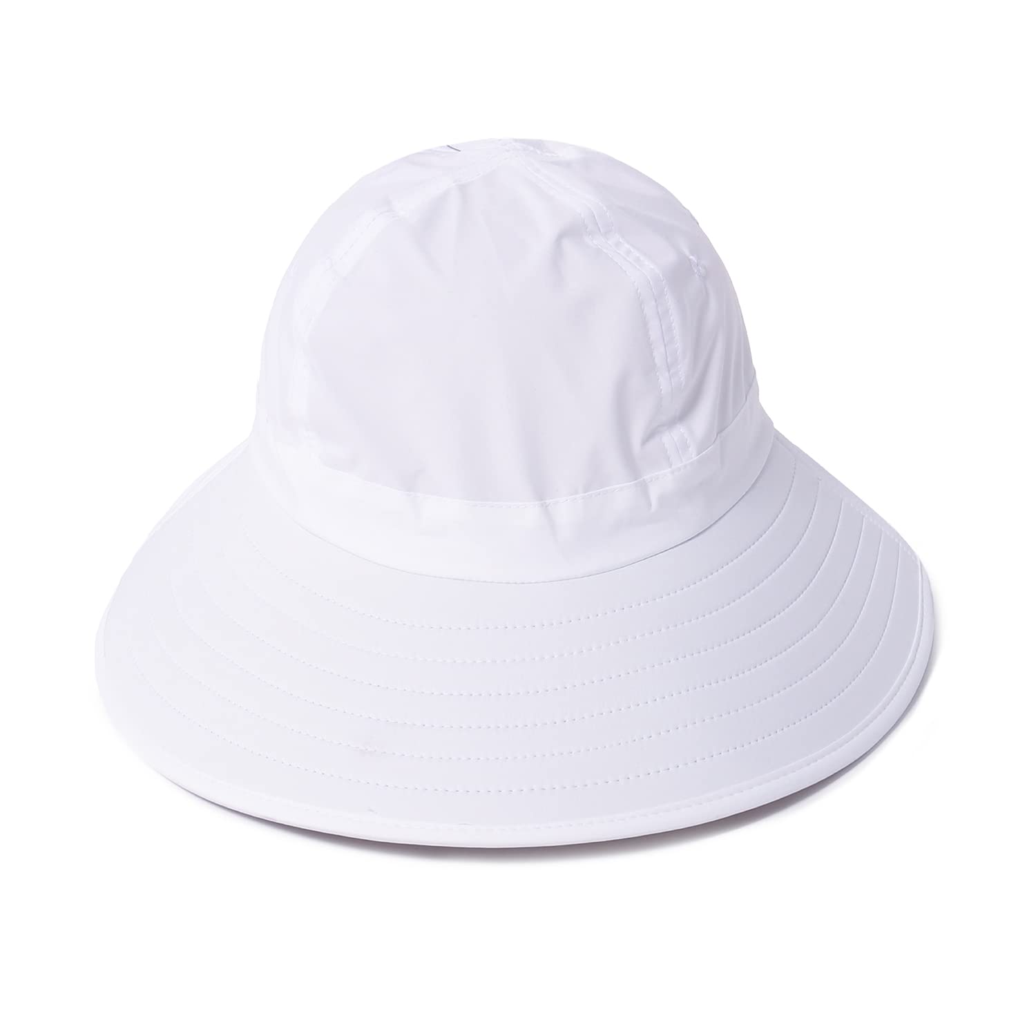 Ponyflo Sun Hat White, front view, provides sun protection for outdoor adventures.