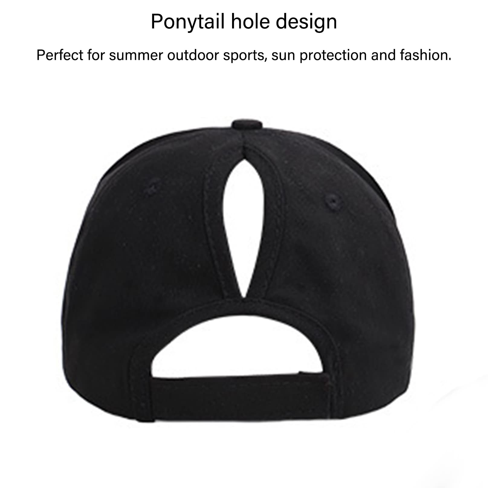 Close-up of ponytail hole design on the cap