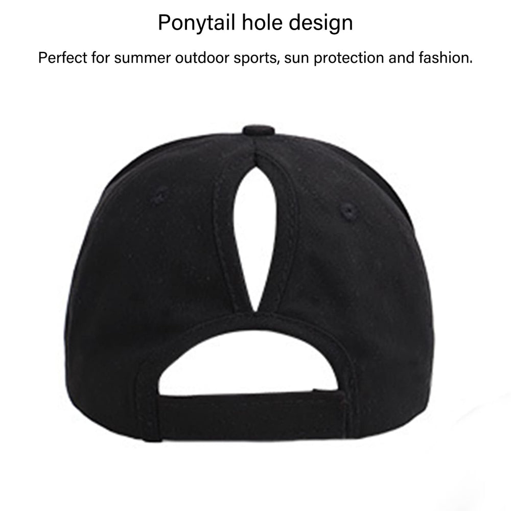 Close-up of ponytail hole design on the cap
