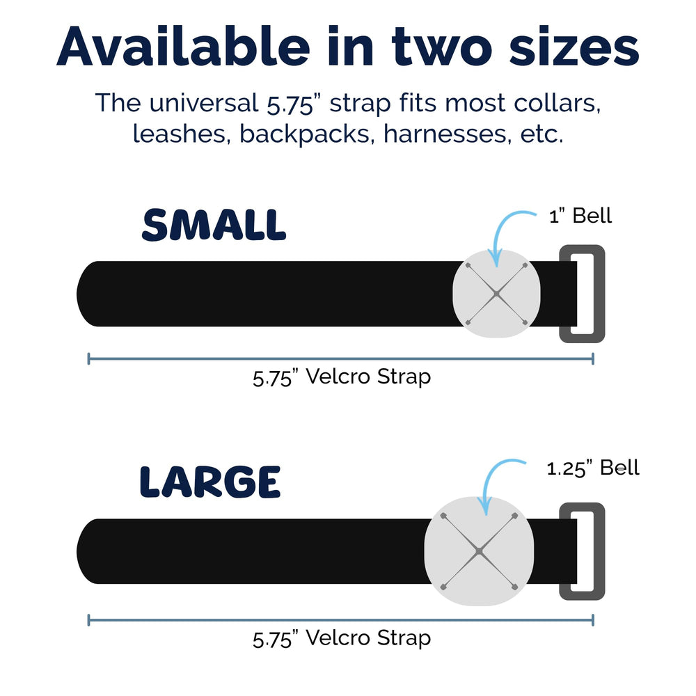Poochie-Pets TrailBlazin’ bell with nylon strap is weather-ready gear.
