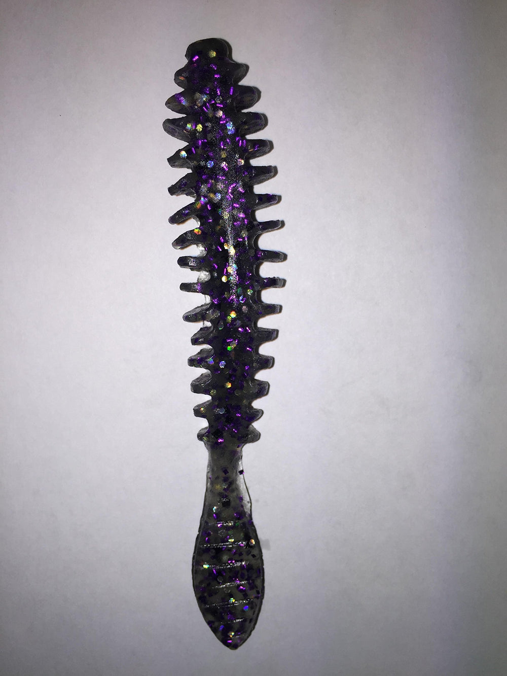 Poor Boy's Baits Smoke Purple Erie Darter Grey, top view, salt-impregnated durability.