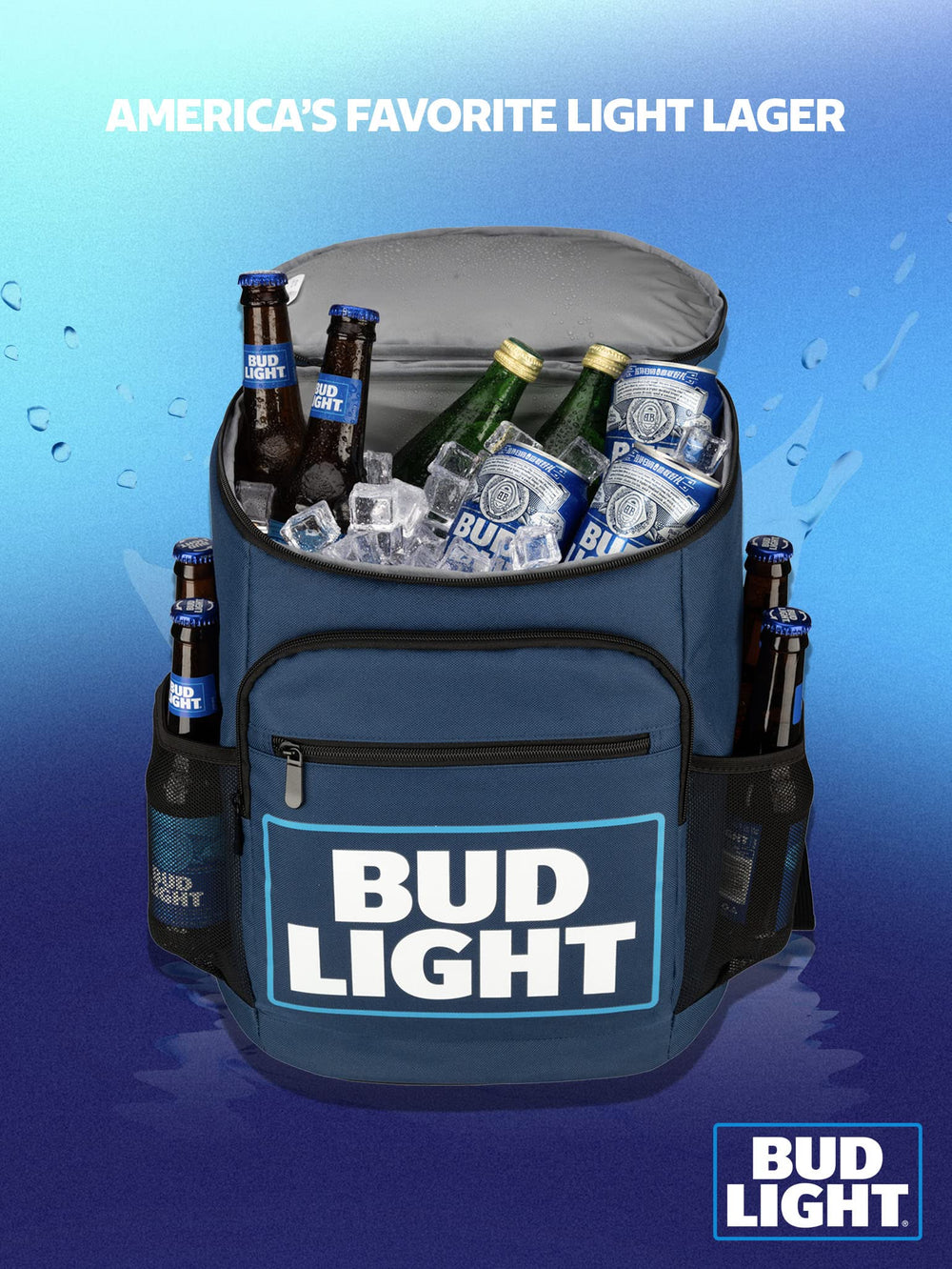 POPCULT beer cooler backpack lid pocket with bottle opener for quick access