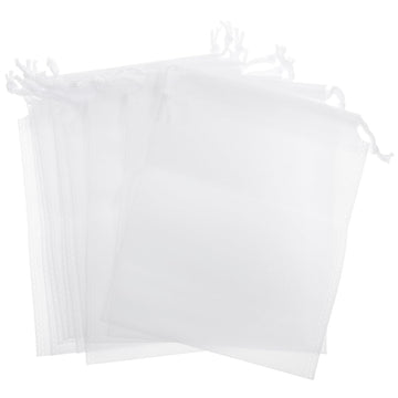 Front view of POPETPOP 10-piece mesh bait bags for crab traps