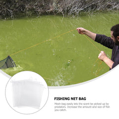 Close-up of drawstring closure on breathable non-woven bait bag