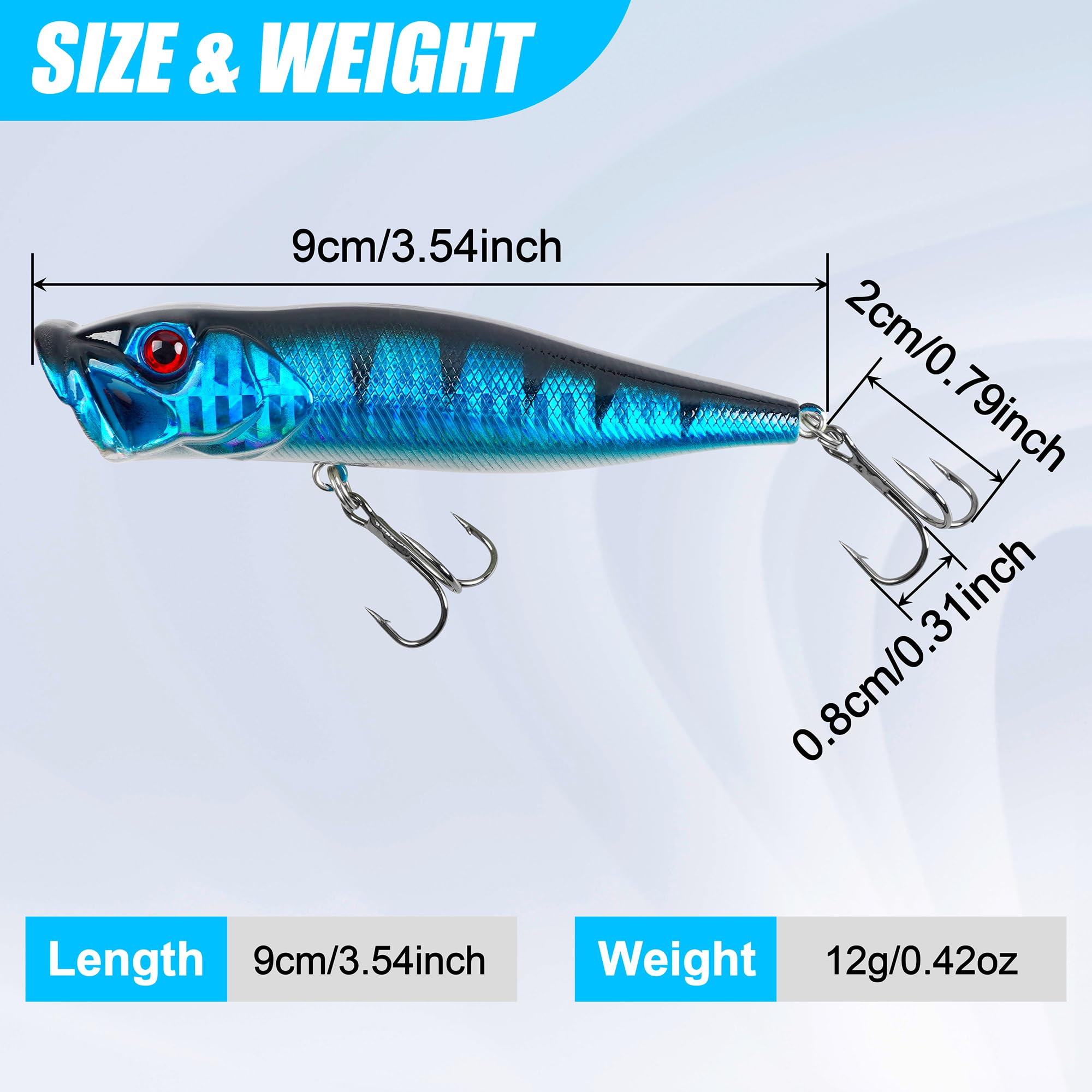 Popper fishing lure 3.54in color variant 3
