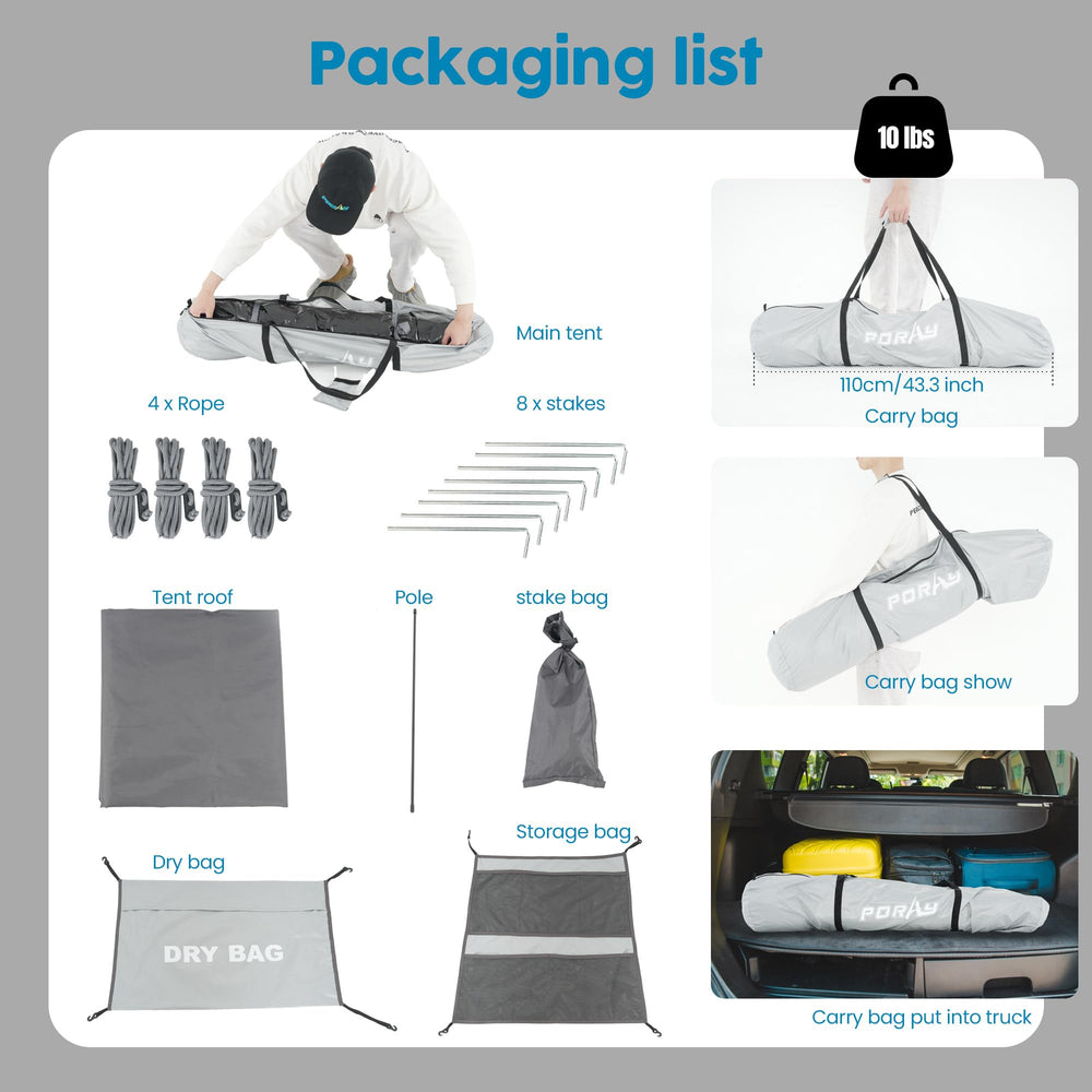Porayhut carry bag demonstrates portable storage and travel-friendly design.