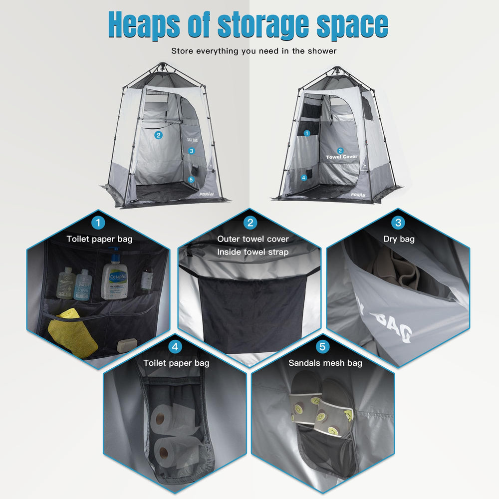 Porayhut durable waterproof fabric withstands sun and outdoor conditions.