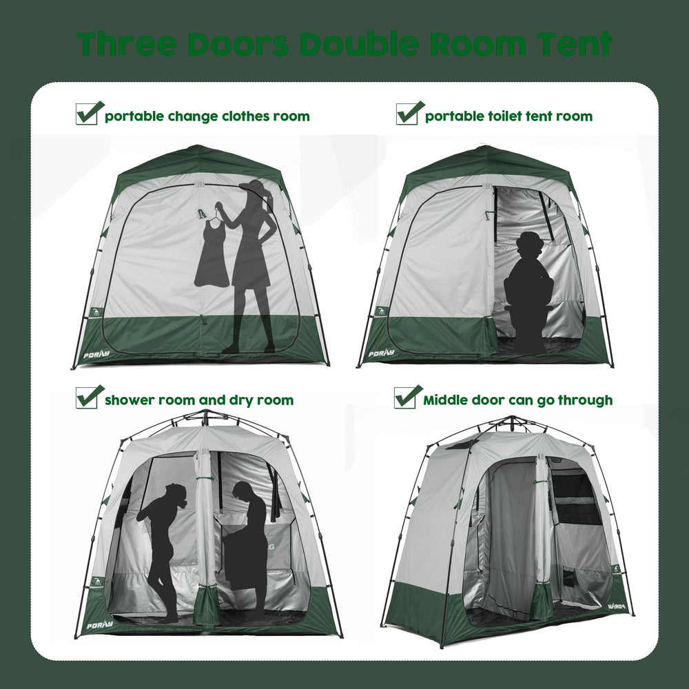 Porayhut included towel pole, mesh bag, dry bag, roof, ropes, stakes, and carry bag