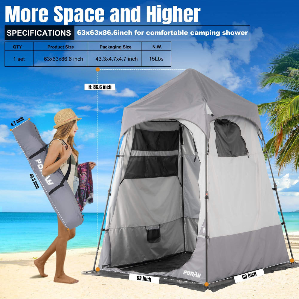 Porayhut large capacity shower bag ready for extended camping showers.