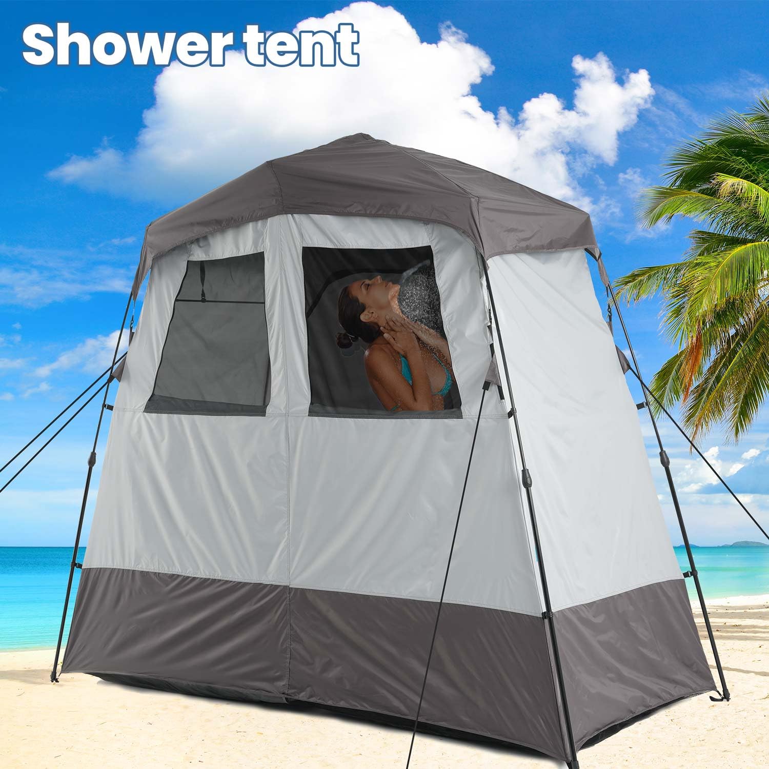Porayhut portable camping shower tent deluxe light carry bag for easy transport.