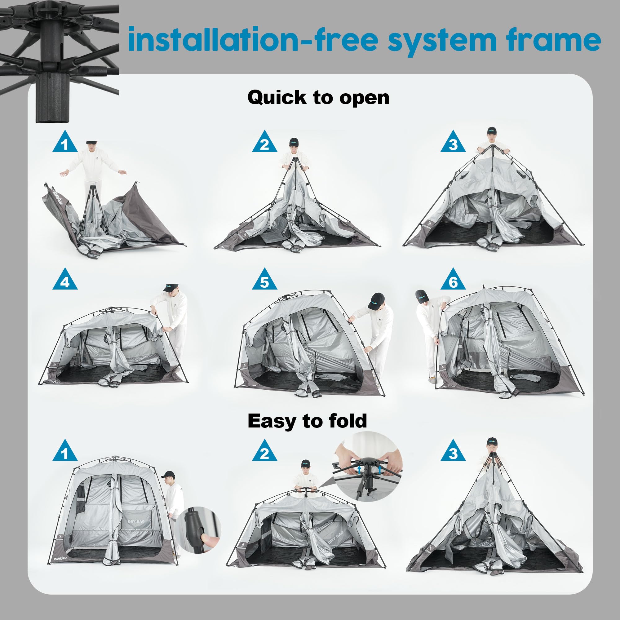 Porayhut stakes and ropes image shows stable setup for windy days.