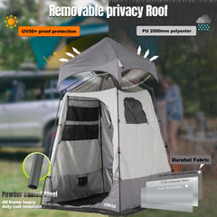 Porayhut sunscreen roof provides shade and privacy during use.