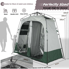 Porayhut two-room layout with floor drain design for easy cleanup