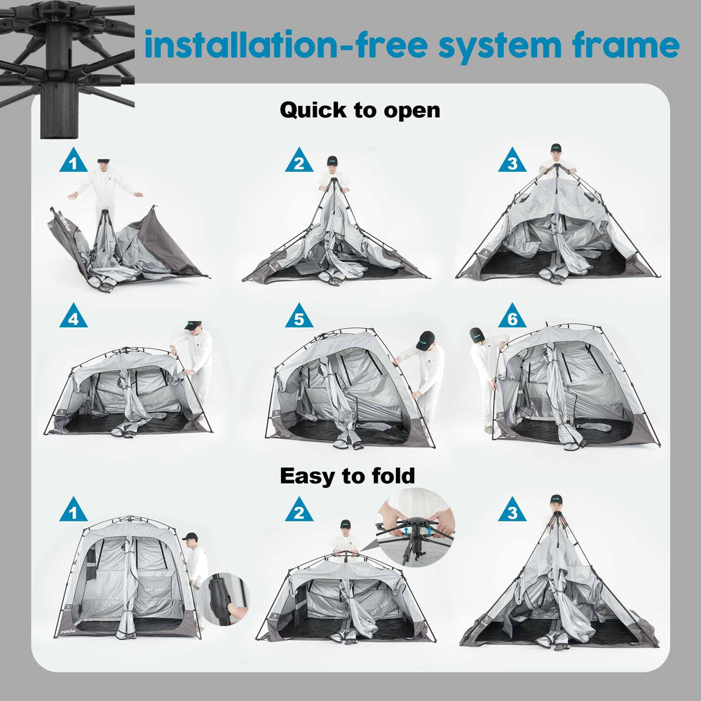 Porayhut supports up to 5L water; plan use without hanging water bags