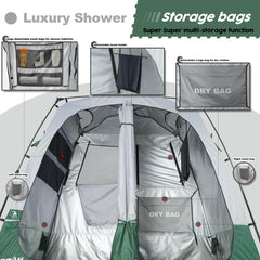Porayhut waterproof shower tent with PU2000mm rating for rugged outdoor use