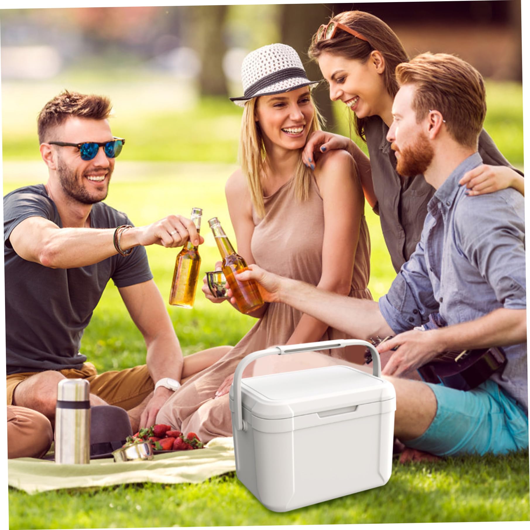 Porgeel portable cooler with handle for easy transport on outdoor adventures.
