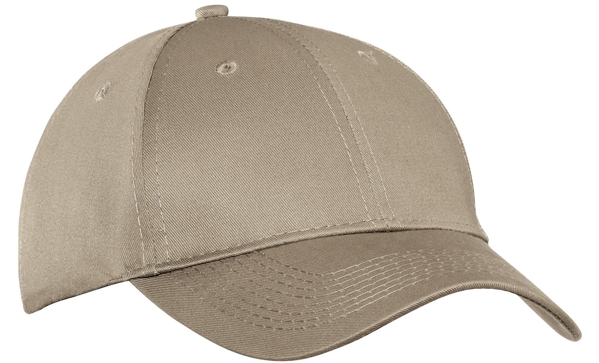 Port & Company CP80 Khaki cap front view with embroidery-ready style