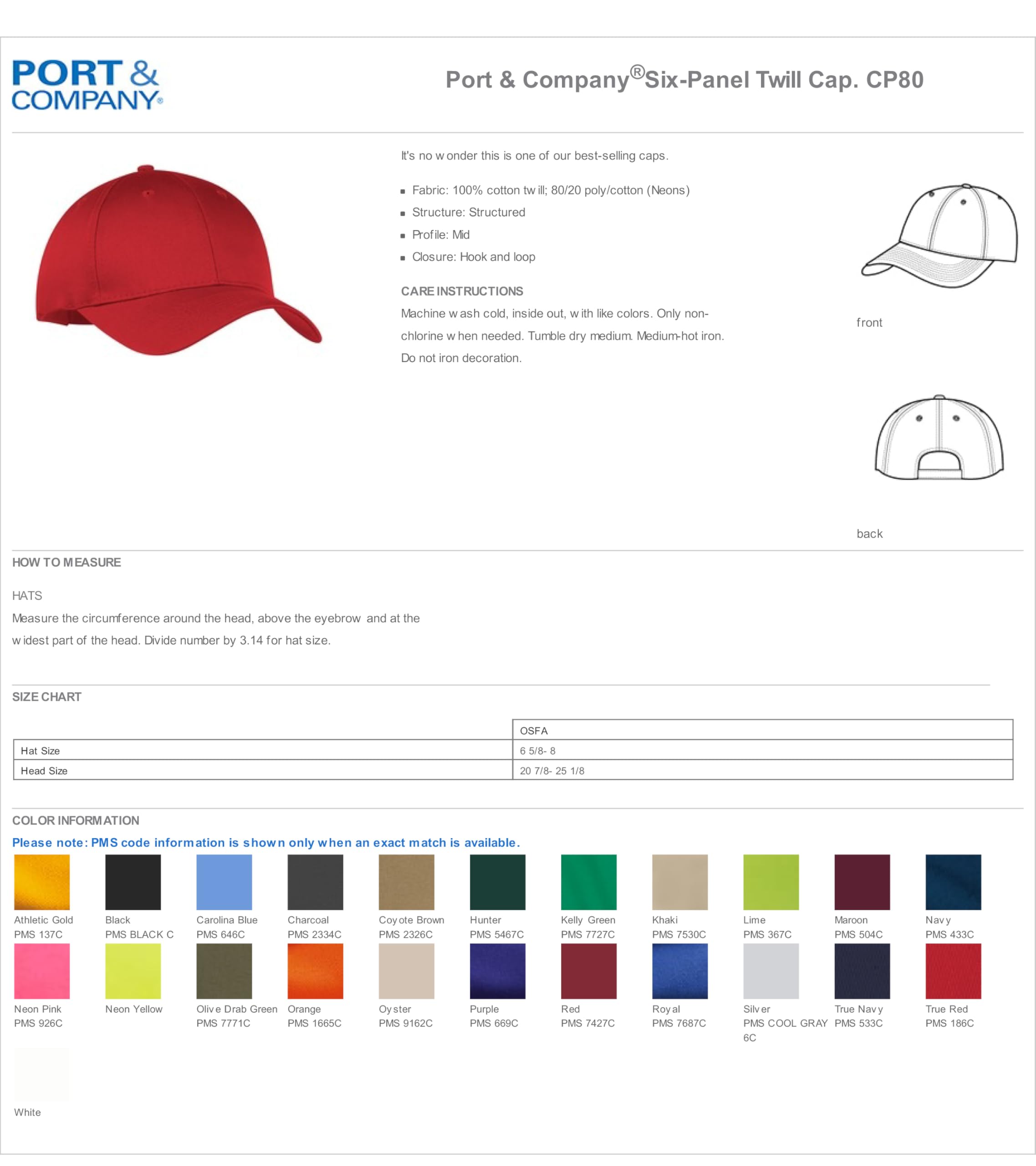 Port & Company CP80 Royal cap on model for lifestyle styling possibilities.