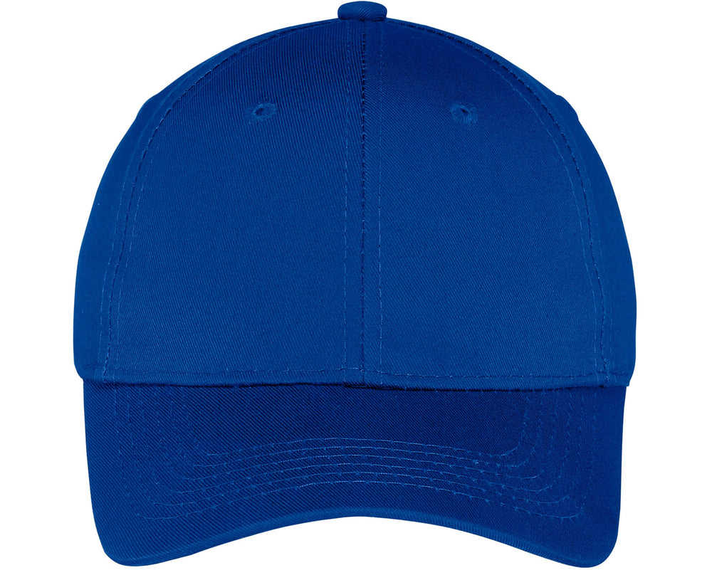 Port & Company CP80 Royal cap side view showing adjustable hook-and-loop closure.
