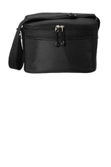 Port Authority 6-Can Cube Cooler front view; insulated lining keeps beverages cool