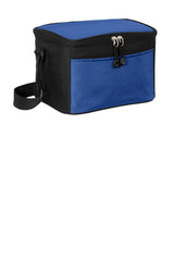 Port Authority 6-Can Cube Cooler interior with ice pack keeps drinks cold.