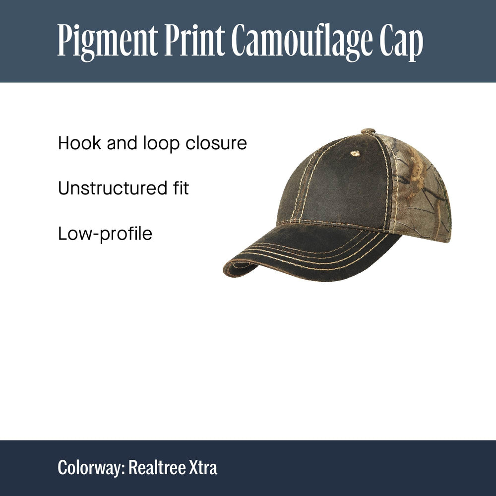 Port Authority camouflage cap cotton-poly front for soft, durable wear