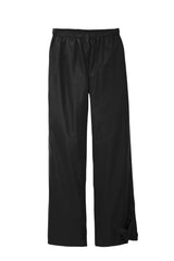 Port Authority Torrent Waterproof Pant black, front view, seam-sealed protection for wet weather.