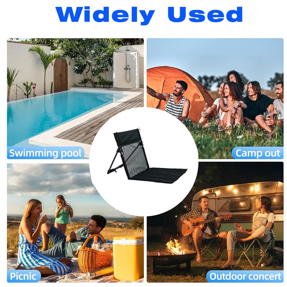 Portable camping chair used during outdoor adventures like camping, road trips, or events.