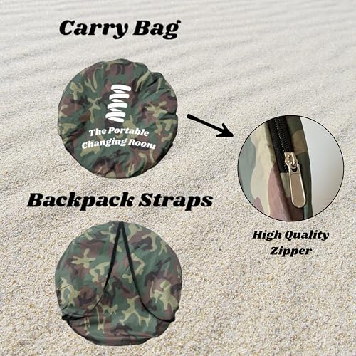 The Portable Changing Room bottom mesh keeps sand and water out after use.
