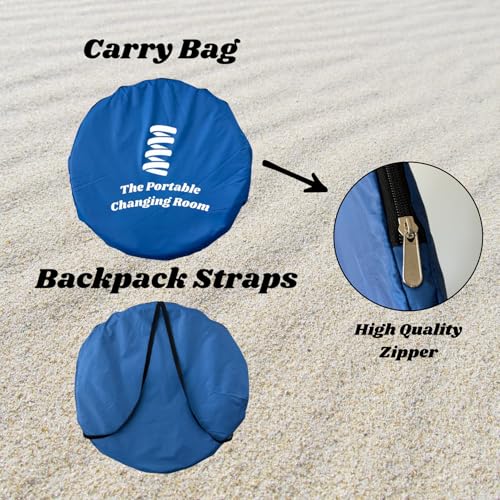The Portable Changing Room bottom mesh lets sand and water escape while keeping interior clean