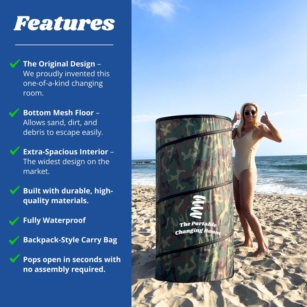 The Portable Changing Room instant-privacy setup lets you change on the go.