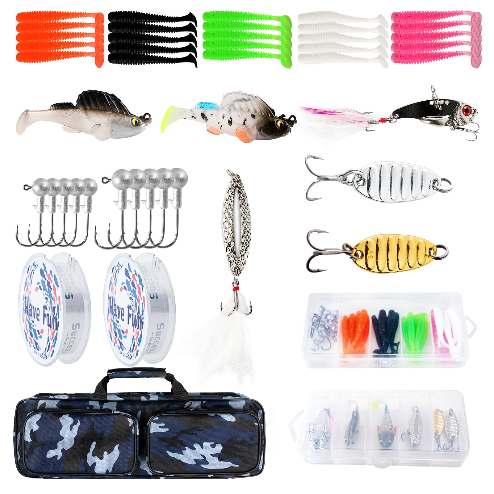 Portable blue camouflage storage bag for the kit