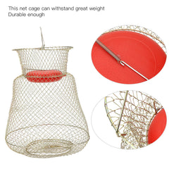 Reinforced hinges on foldable fishing cage