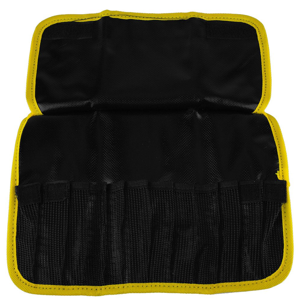 Inside pocket layout showing capacity for 12 lures
