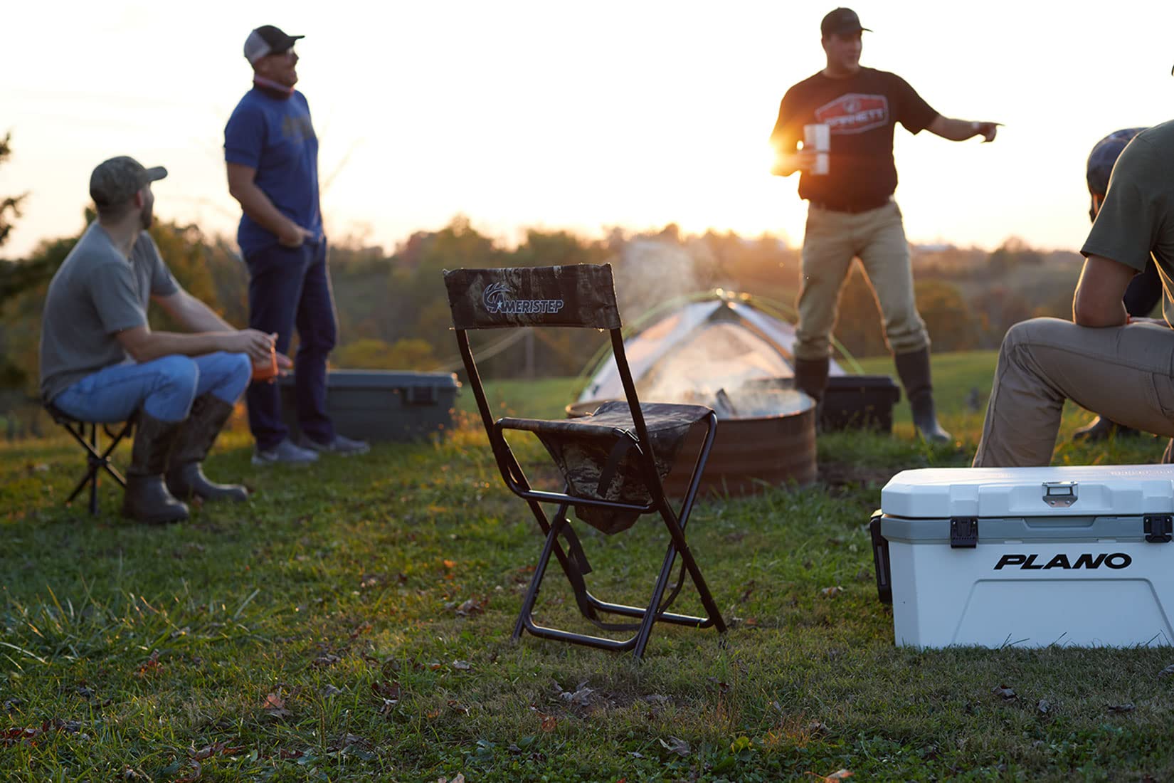 Foldable ground blind chair with steel frame for hunting
