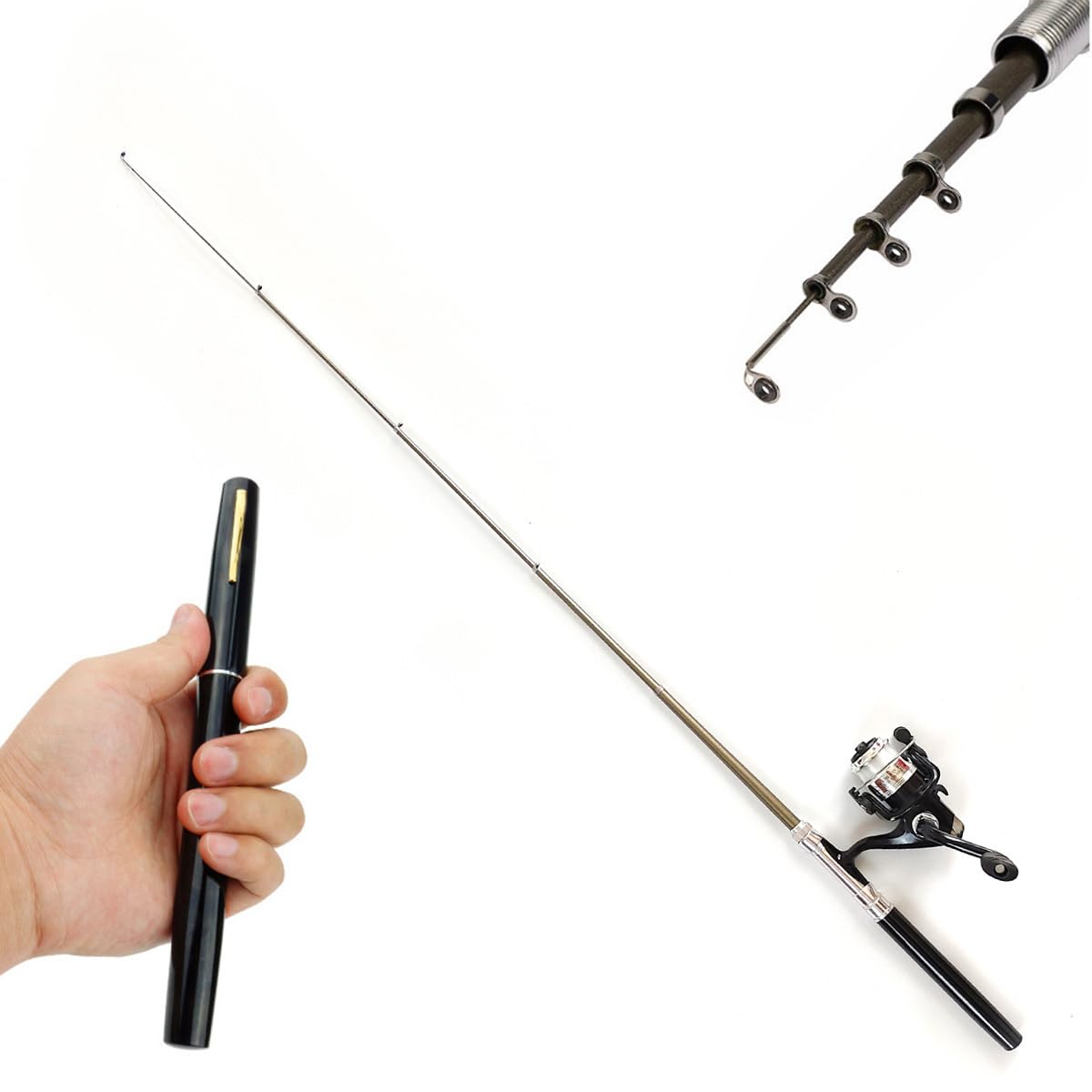 Compact 8-inch folded fishing rod