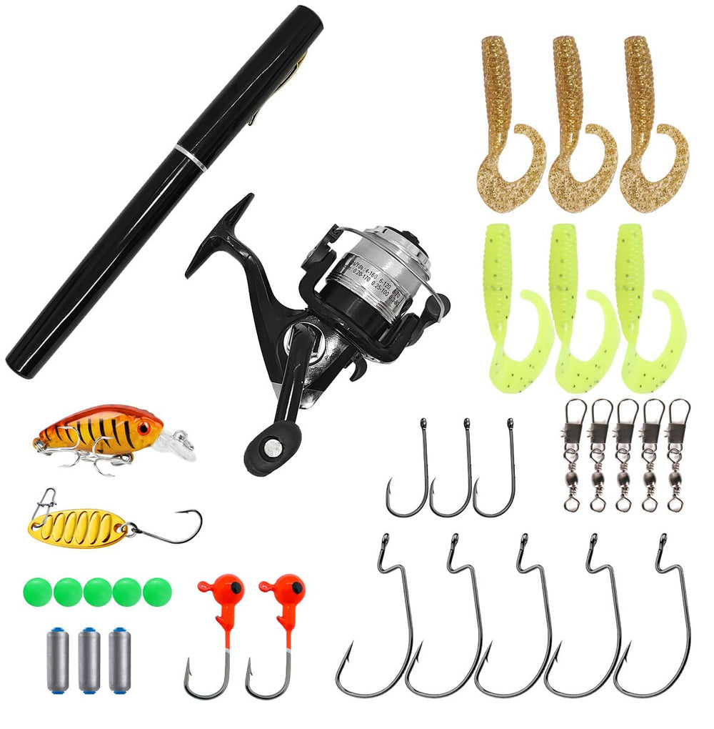 Pocket pen fishing rod in use