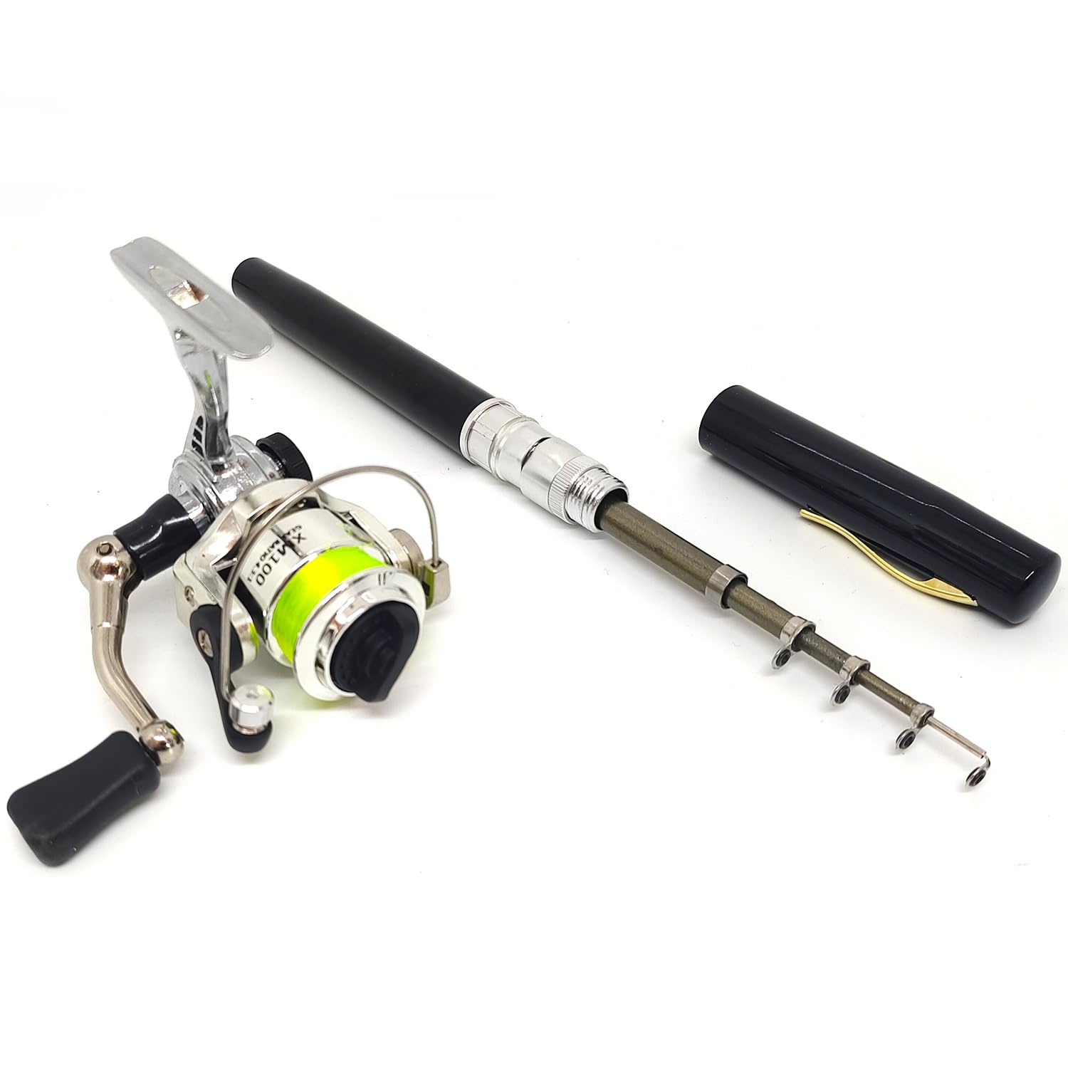 38-inch telescopic pen fishing rod with aluminum handle