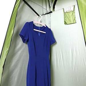 Portable Toilet Kit privacy tent vents promote airflow while preserving privacy.