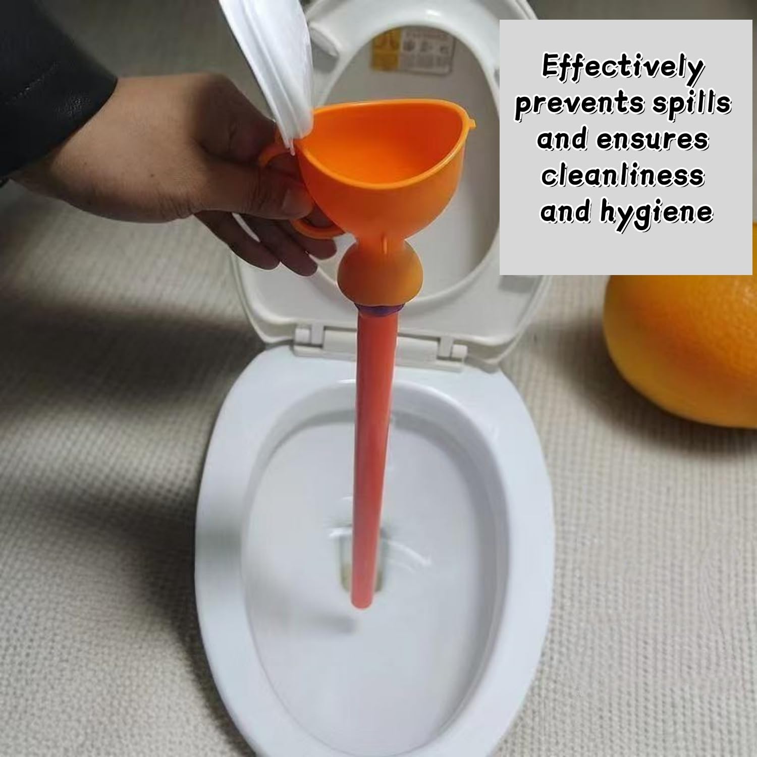 Portable urinal funnel ergonomic handle for comfortable grip while camping